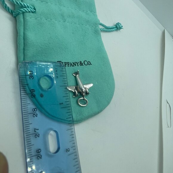 Tiffany & Co. Sterling Silver Airplane Pendant Charm Aircraft Plane w/ Pouch - Picture 10 of 12